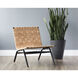 Omari Suede Light Tan Leather Lounge Chair
